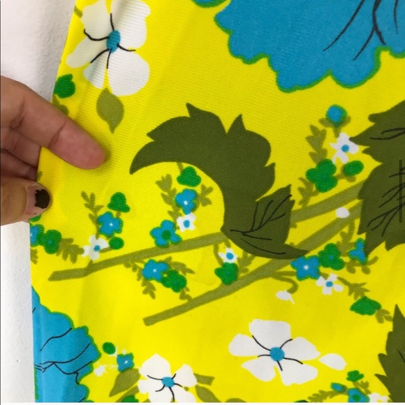 VINTAGE 60’s Retro Psychedelic Floral Maxi Dress - Picture 13 of 16